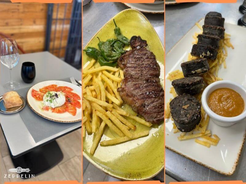 Platos variados en menú de grupo